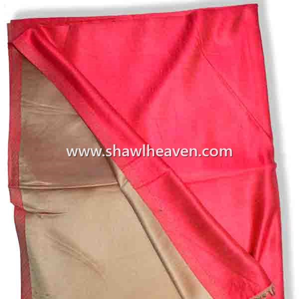 Bright red beige reversible satin silk scarves, import silk scarf from @shawlheaven